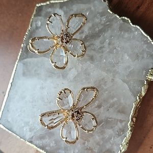 Crystal large floral earrings